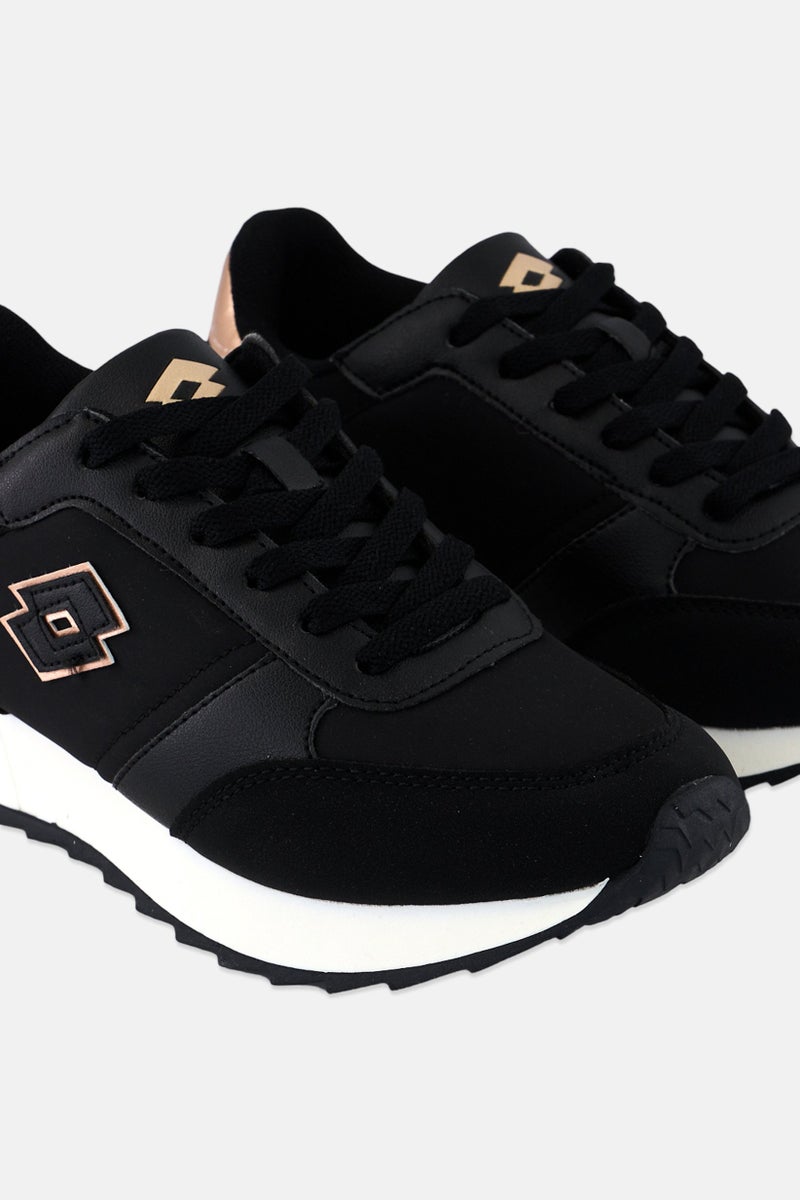 LOTTO أحذية كاجوال نسائية مزودة بأربطة، سوداء - Image 2